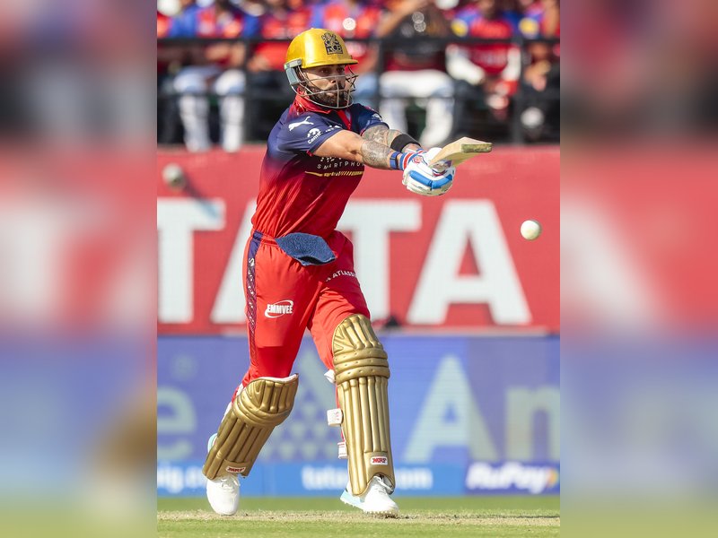 Venkatesh Iyer, Virat Kohli power Royal Challengers Bengaluru (RCB) to 222/4 against Punjab Kings (PBKS) in the Indian Premier League (IPL) 2026 clash at the Himachal Pradesh Cricket Association (HPCA) Stadium in Dharamshala on Sunday. Photo credit: IANS 