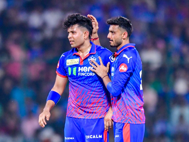 The wicket was gripping, thought I could use more of slower balls, says Delhi Capitals' Madhav Tiwari during the mid-innings break against Rajasthan Royals in New Delhi on Sunday. Photo credit: IANS  