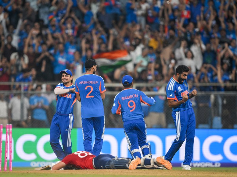 Firecrackers, dhols and roars of joy as India enter T20 World Cup final of the ICC Men's T20 World Cup 2026, beating England by seven runs in the second semifinal at the Wankhede Stadium in Mumbai on Thursday. Photo credit: IANS 