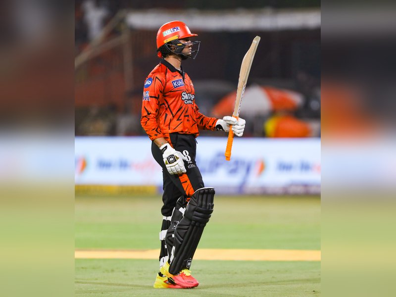 Abhishek Sharma scripts history with fastest fifty for Sunrisers Hyderabad during their Indian Premier League (IPL) 2026 match against Chennai Super Kings (CSK) at the Rajiv Gandhi International Stadium on Saturday. Photo credit: IANS 