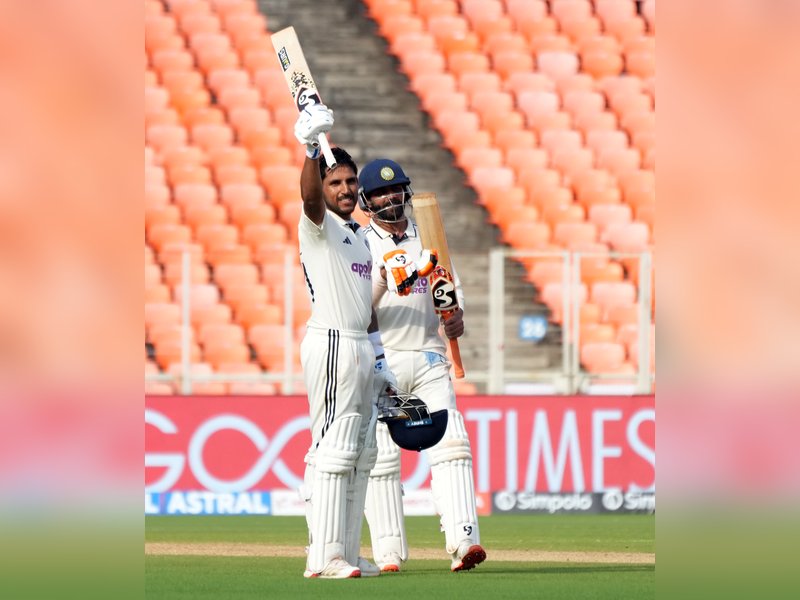 Centuries by K.L. Rahul, Dhruv Jurel and Ravindra Jadeja take India to 448/5, lead West Indies by 286 runs in the first Test of the two-match series at the Narendra Modi Stadium in Ahmedabad on Friday. Photo credit: IANS