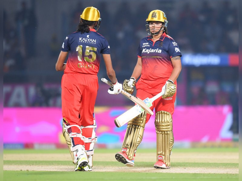 Gautami Naik's maiden fifty and a late blitz from bowlers help Royal Challengers Bengaluru post 178/6 against Gujarat Giants in the Women's Premier League (WPL) 2026 in Vadodara on Monday. Photo credit: IANS