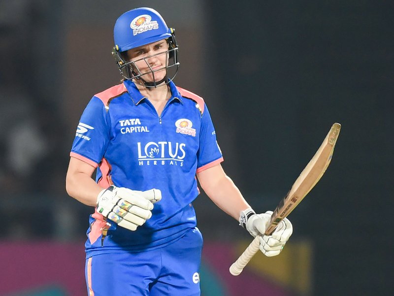 Nat Sciver-Brunt's fighting knock of 65 propels Mumbai Indians to 154/5 against Delhi Capitals in Match 13 of the Women's Premier League (WPL) 2026 at the Kotambi Stadium in Vadodara on Tuesday. Photo credit: IANS