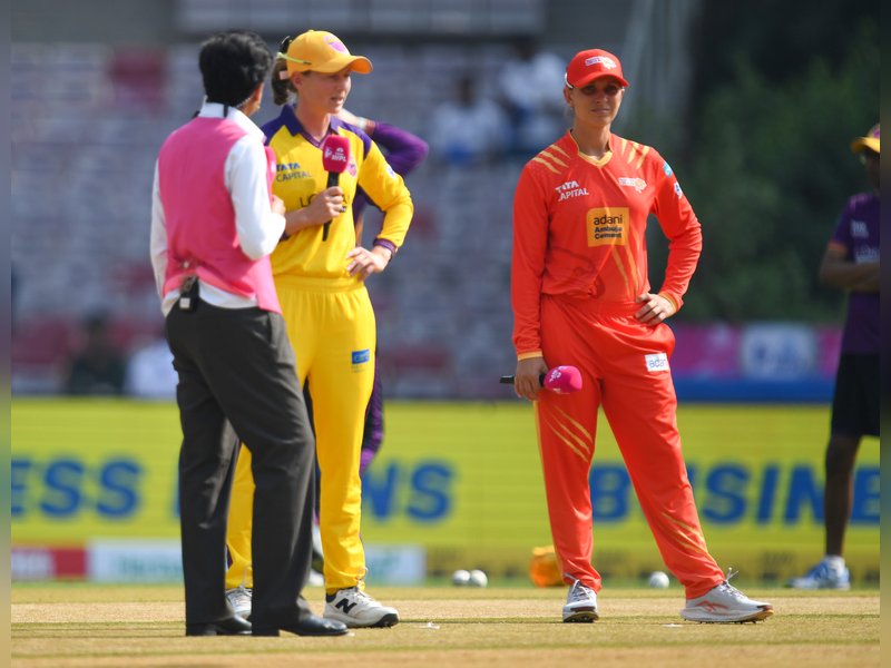 UP Warriorz elect to bowl against Gujarat Giants as Meg Lanning eyes change of fortune with new franchise in the Women's Premier League (WPL) 2026 at the D.Y. Patil Stadium in Navi Mumbai on Saturday. Photo credit: IANS 