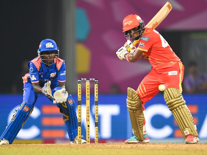 Georgia Wareham's unbeaten 43 and late fireworks from Bharti Fulmali help Gujarat Giants post 192/5 against Mumbai Indians in the Women's Premier League (WPL) 2026 at the Dr. DY Patil Sports Academy in Navi Mumbai on Tuesday. Photo credit: 