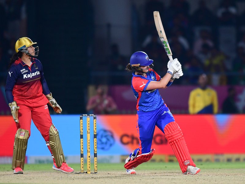 Laura Wolvaardt hits 42 not out as Delhi Capitals end Royal Challengers Bengaluru’s unbeaten run, move to second place in the points table in the Women's Premier League (WPL) 2026 at the BCA Stadium in Vadodara on Saturday. Photo credit: IANS