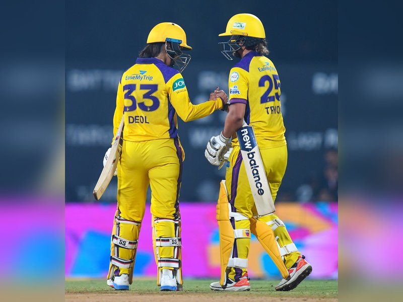 Harleen Deol, Chloe Tryon end UP Warriorz's winless run with seven-wicket victory over Mumbai Indians in Women's Premier League (WPL) 2026 at the DY Patil Stadium in Navi Mumbai on Thursday. Photo credit: IANS