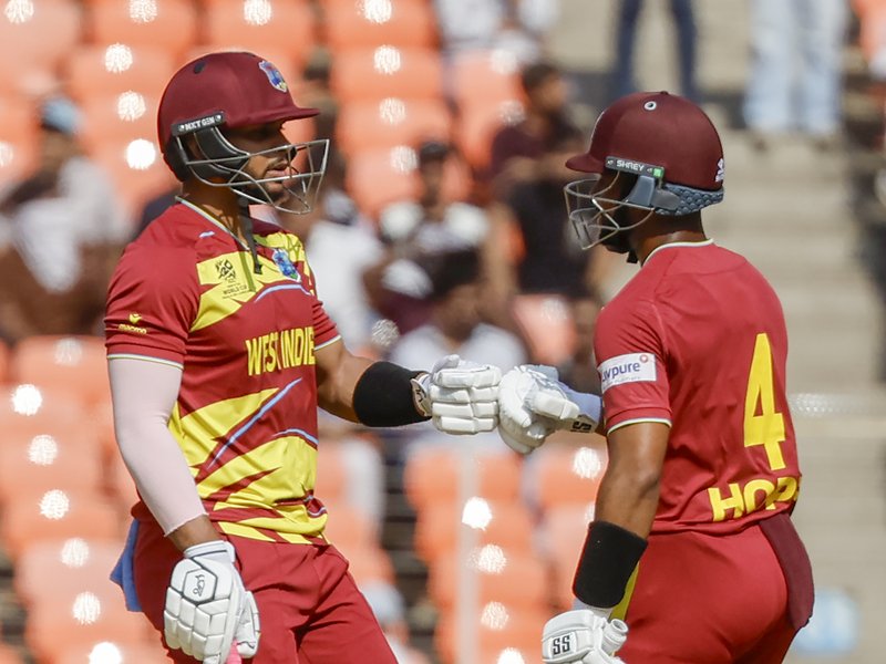'Losing so many wickets in Power-play cost us,' says Shai Hope after loss against South Africa in a Super 8s clash in the ICC Men's T20 World Cup 2026 played at the Narendra Modi Stadium in Ahmedabad on Thursday. Photo credit: IANS