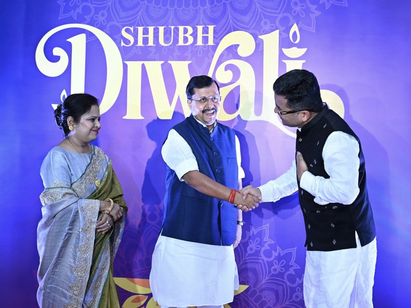 New Delhi: BJP National President Nitin Nabin during the Diwali Milan Samaroh organised for the diplomatic community at BJP headquarters, Vistaar, in New Delhi on Friday, October 30, 2026. (Photo: IANS)