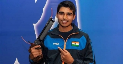 Saurabh Chaudhary, Varun Tomar reach Air Pistol final in the 67th National Shooting Championship Competitions (NSCC) for Pistol events at the Dr. Karni Singh Shooting range, in New Delhi on Sunday. Photo credit: NRAI