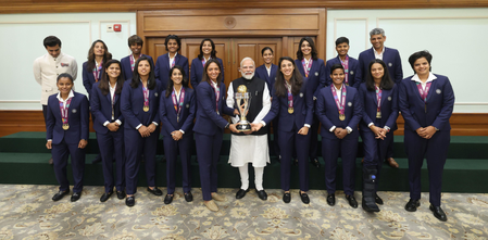 PM Modi meets Women’s ODI World Cup winning Indian team