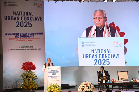 नेशनल अर्बन कॉन्क्लेव 2025 में केंद्रीय मंत्री मनोहर लाल ने ‘विकसित भारत सिटी प्रदर्शनी का किया उद्घाटन