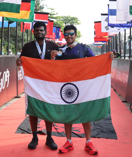 गोवा भाजपा सांसद तेजस्वी सूर्या ने दूसरी बार आयरनमैन 70.3 दौड़ पूरी की गोवा भाजपा सांसद तेजस्वी सूर्या ने दूसरी बार आयरनमैन 70.3 दौड़ पूरी की