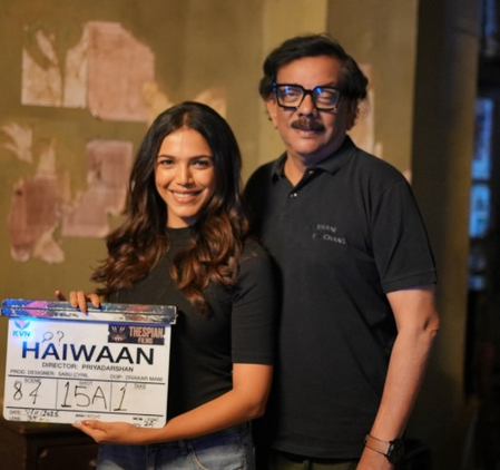 श्रिया पिलगांवकर ने पूरी की हैवान की शूटिंग, प्रियदर्शन के साथ शेयर की तस्वीर