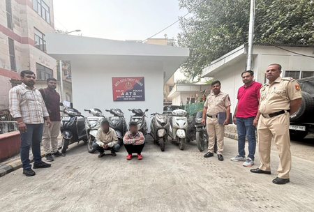 दिल्ली  दक्षिण-पश्चिम जिले में वाहन चोरी के दो कुख्यात अपराधी गिरफ्तार, 8 चोरी के वाहन बरामद