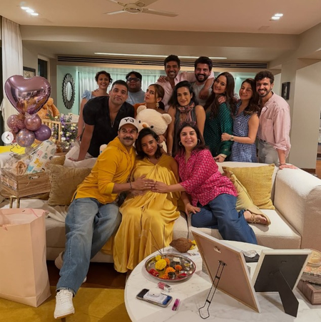Farah Khan shares glimpse from Barjatya style baby shower of Rajkummar and Patralekhaa Farah Khan shares glimpse from Barjatya style baby shower of Rajkummar and Patralekhaa