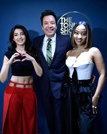 Nora Fatehi poses with Jimmy Fallon as she makes her debut on ‘The Tonight Show’ Nora Fatehi poses with Jimmy Fallon as she makes her debut on ‘The Tonight Show’