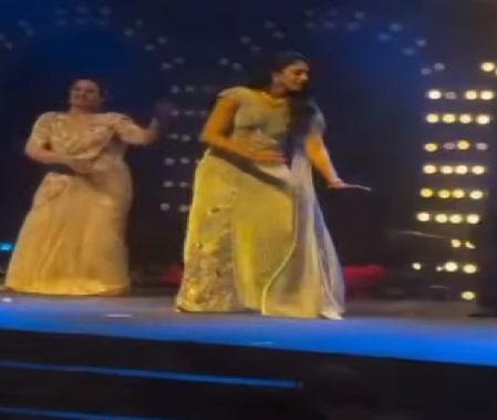 संगीत में देसी गर्ल बन दुल्हनिया स्मृति मंधाना ने जमाया रंग, देखते रह गए पलाश मुच्छल