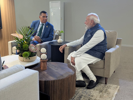 'Our partnership continues to grow': PM Modi meets Jamaican counterpart Andrew Holness