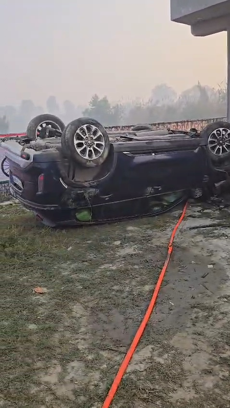 तेज रफ्तार का कहर एनएच-91 पर अनियंत्रित कार पलटी, डॉक्टर की दर्दनाक मौत