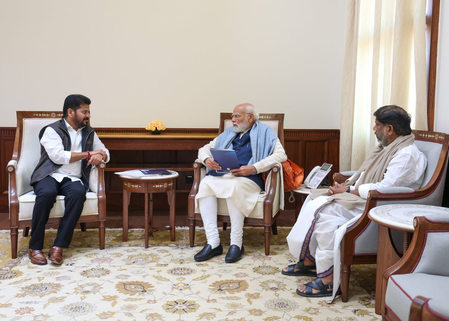 Telangana CM meets PM, extends invitation for Global Summit