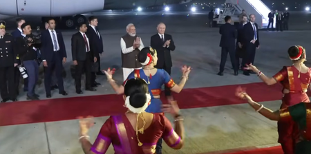 Russian President Vladimir Putin arrives on two-day State Visit, received by PM Modi at airport