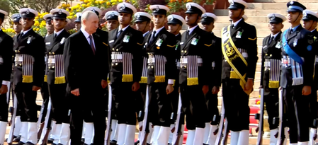 Russian President Vladimir Putin accorded ceremonial welcome at Rashtrapati Bhavan