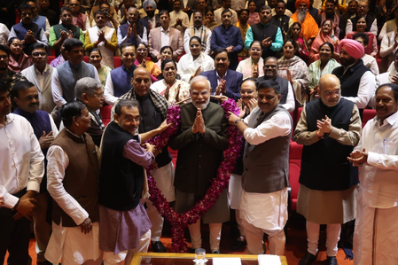 NDA Parliamentary Party meet underway; PM Modi receives warm welcome