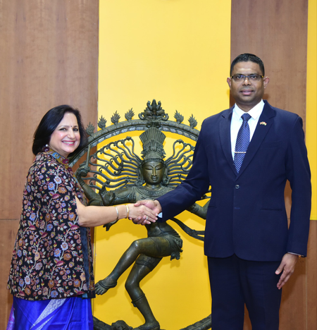 MEA Secretary, Suriname's outgoing envoy discuss bilateral ties MEA Secretary, Suriname's outgoing envoy discuss bilateral ties