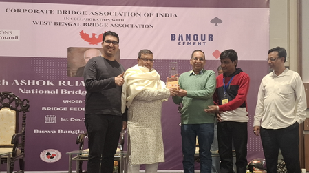 Winter National Bridge: Rajeshwar Tiwari & Shubham Acharya lead field in Match Point Pairs Event Winter National Bridge: Rajeshwar Tiwari & Shubham Acharya lead field in Match Point Pairs Event