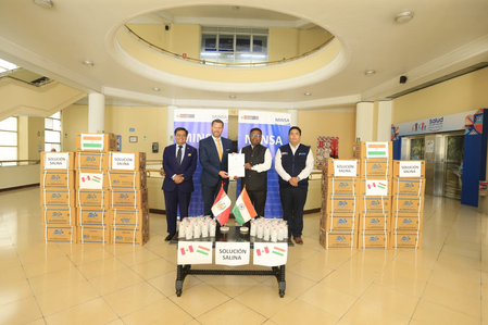 Solidarity with Global South: India delivers 250,000 saline bottles to Peru Solidarity with Global South: India delivers 250,000 saline bottles to Peru