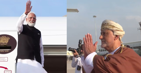 As PM Modi concludes landmark visit, Oman Sultan's brother bids farewell with 'Namaste' As PM Modi concludes landmark visit, Oman Sultan's brother bids farewell with 'Namaste'