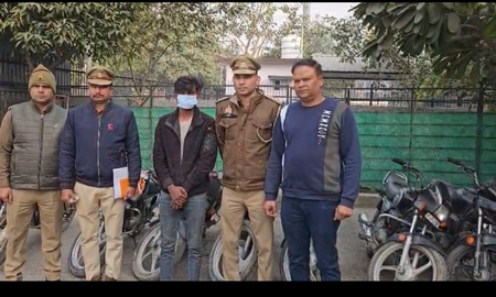 बाइक चोरी गैंग का भंडाफोड़, 1 आरोपी गिरफ्तार, 10 वाहन बरामद, पलक झपकते ही खोल देता था लॉक