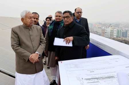 Nitish Kumar inspects under-construction buildings of two varsities in Patna