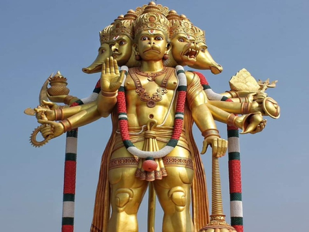 अंजनेय स्वामी मंदिर  यहां हनुमान की 161 फुट की पंचमुखी प्रतिमा मौजूद, रामायण से जुड़ा इतिहास