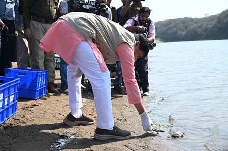 मध्य प्रदेश वन्यजीव संरक्षण का बड़ा कदम, सीएम मोहन यादव ने कूनो नदी में 10 घड़ियाल और कछुए छोड़े