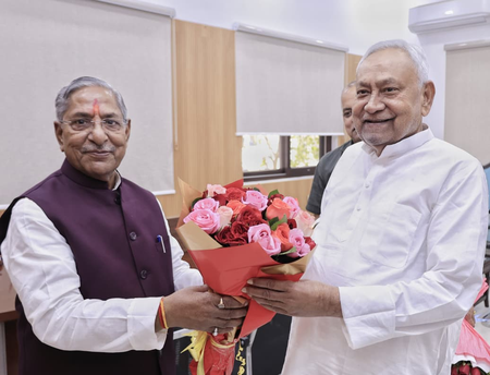 नागालैंड राज्यपाल नन्दकिशोर और राज्यसभा प्रत्याशी उपेंद्र ने नीतीश से की मुलाकात, बिहार की सियासत में गर्माहट