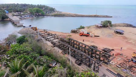 श्रीलंका में भारतीय सेना कर रही 240 फुट लंबे बेली ब्रिज का निर्माण