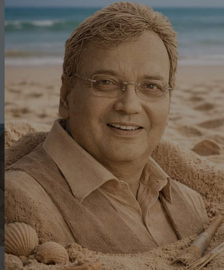 रेत पर उकेरी शोमैन की तस्वीर, सुदर्शन पटनायक की कला देख गदगद हुए सुभाष घई