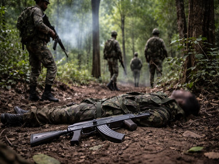 छत्तीसगढ़ सुरक्षा बलों के साथ मुठभेड़ में पांच लाख रुपए का इनामी माओवादी ढेर