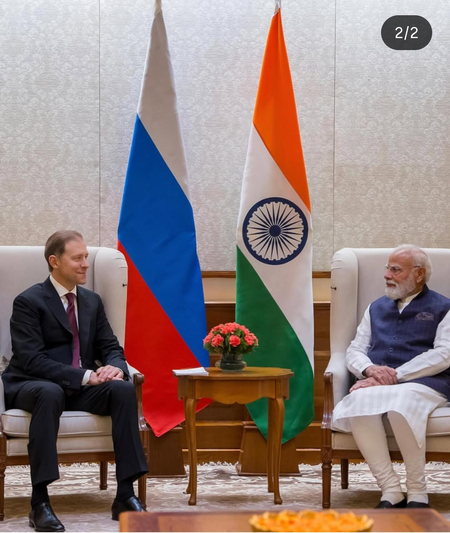 रूस के उप-प्रधानमंत्री डेनिस मंटुरोव ने प्रधानमंत्री मोदी से की मुलाकात, भारत-रूस रणनीतिक साझेदारी पर चर्चा