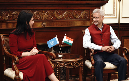 विदेश मंत्री से मिलीं यूएन महासभा की अध्यक्ष बेयरबॉक