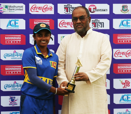 हर्षिता-इमेशा की अर्धशतकीय पारी, श्रीलंका ने बांग्लादेश को पहले टी20 में 25 रनों से हराया