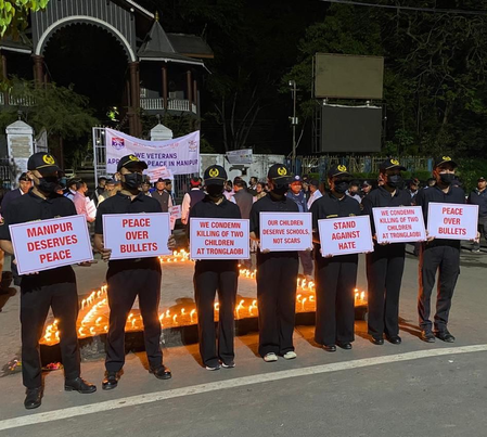 मणिपुर में शांति की अपील के साथ आगे आए पूर्व सैनिक और उनके परिवार