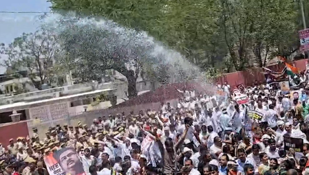 Congress workers, police clash during NEET protest in Jaipur