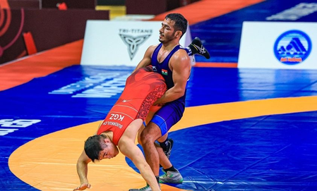 Sagar, Suraj through to finals on first day of the Greco-Roman section of the U23 Asian Championships at the Tien Son Sport Center in Da Nang, Vietnam, on Saturday. Photo credit:  