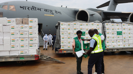 IAF's special C17 Globemaster delivers second tranche of India’s medical assistance to Uganda IAF's special C17 Globemaster delivers second tranche of India’s medical assistance to Uganda