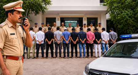 हैदराबाद  राजेंद्रनगर जोन पुलिस का एक्शन, शांति व्यवस्था बनाए रखने के लिए की बड़ी कार्रवाई