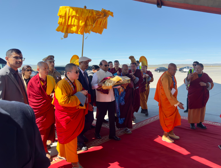 Indian delegation brings back holy relics of Lord Buddha's disciples from Mongolia