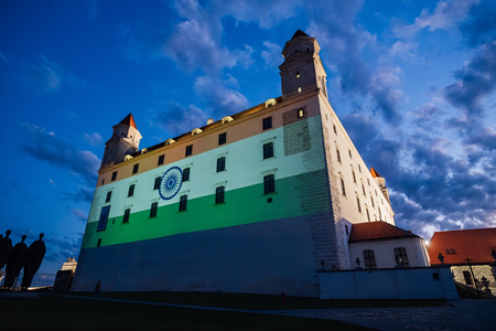 Bratislava Castle lights up in Tricolour as Slovakia rolls out grand welcome for PM Modi Bratislava Castle lights up in Tricolour as Slovakia rolls out grand welcome for PM Modi